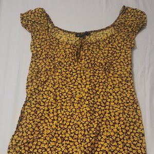 Motel Rocks mini dress in ditsy rose marigold